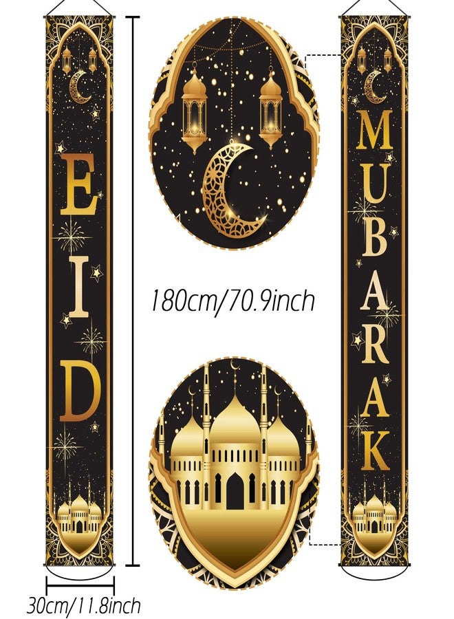 تفكس جيه لافتة عيد مبارك، لافتة رمضان مبارك للباب، مجموعة زينة معلقة لحفلات رمضان، لوازم وديكورات الحفلات الداخلية والخارجية - Image 2